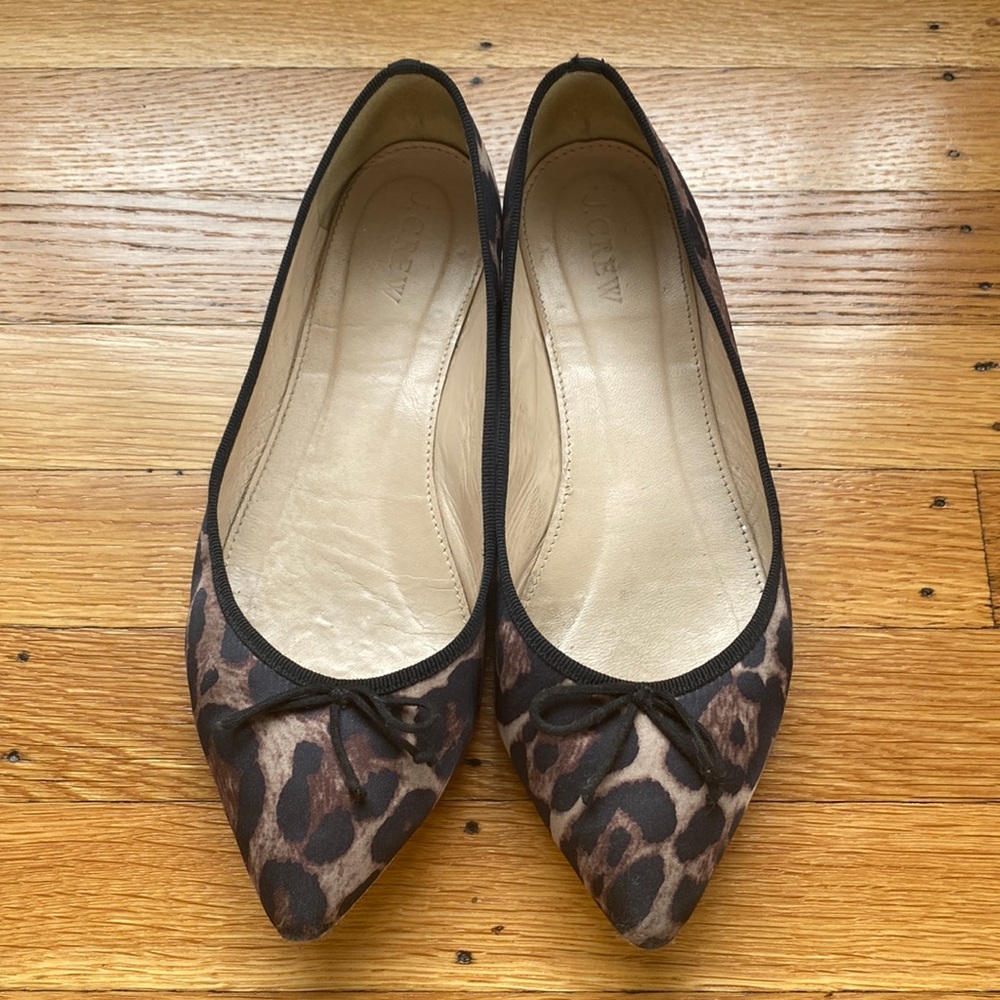 J. Crew Brown Tan and Black Gemma Fabric Leopard Print